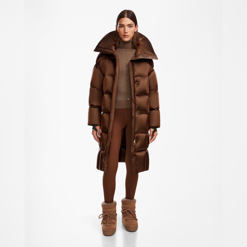 NWT RUDSAK Sash Women’s Long Down Puffer in Antique Bronze Size S